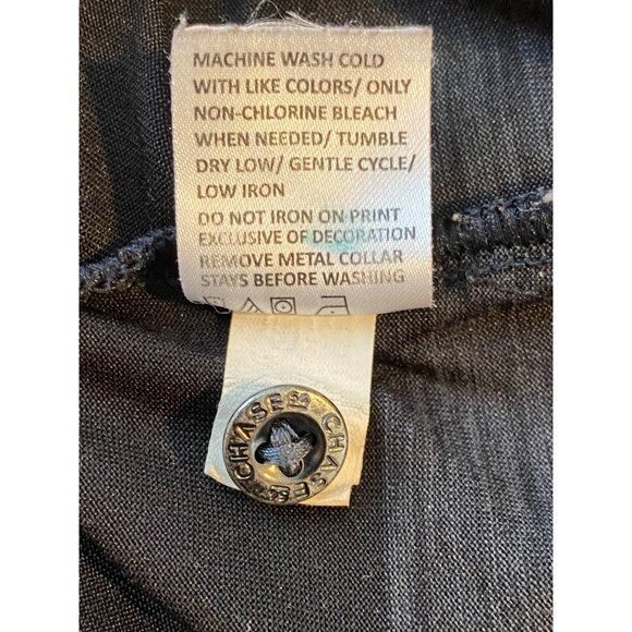 Chase 54 Men's Striped Polo Shirt Medium 100% Polyester Black & Gray Avid Golfer - Picture 5 of 12